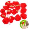imageToyvian 15pcs Mini Cap Candy Hair Clips Christmas Ornaments Mini Dolls Tiny Christmas Hats Christmas Wine BottleRed