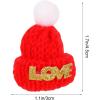 imageToyvian 15pcs Mini Cap Candy Hair Clips Christmas Ornaments Mini Dolls Tiny Christmas Hats Christmas Wine BottleRed