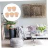 imageToyvian 5pcs Woven Storage Basket Set  Rattan Wicker Seagrass Belly Basket Small Woven Cube and Round Wooden Doll House Candy BowlAs Shown 5