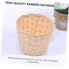 imageToyvian 5pcs Woven Storage Basket Set  Rattan Wicker Seagrass Belly Basket Small Woven Cube and Round Wooden Doll House Candy BowlAs Shown 5