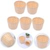 imageToyvian 5pcs Woven Storage Basket Set  Rattan Wicker Seagrass Belly Basket Small Woven Cube and Round Wooden Doll House Candy BowlAs Shown 5