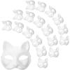 imageToyvian Cat Mask Mask  30pcs White Cat Masks Blank Animal Dress Up Masks Diy White Paper Mask Unpainted Fox Wolf Mask for Party Masquerade Costume