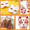 imageToyvian Cat Mask Mask  30pcs White Cat Masks Blank Animal Dress Up Masks Diy White Paper Mask Unpainted Fox Wolf Mask for Party Masquerade Costume
