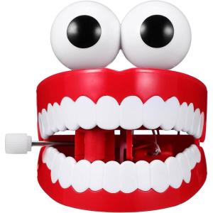 imageJumping Teeth Kids Clockwork Toys Kids Wind up Party Decoration Wind up Plastic Infant Walking Teeth Children Toys for Tooth Red Clockwork for Children