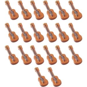 imageToyvian 20pcs Violin Model Mini Guitar Ornament Miniature Decoration Electric Guitar Model Miniature Violin Desk Topper Desktop Decor Decorative Mini Violin Small Guitar Resin Photo Child