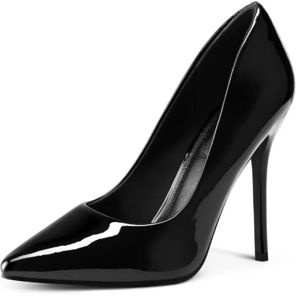 mysoft Womens High Heels Pumps Closed Pointed Toe Stiletto 4IN Heels Dress Wedding ShoesBlack Patent