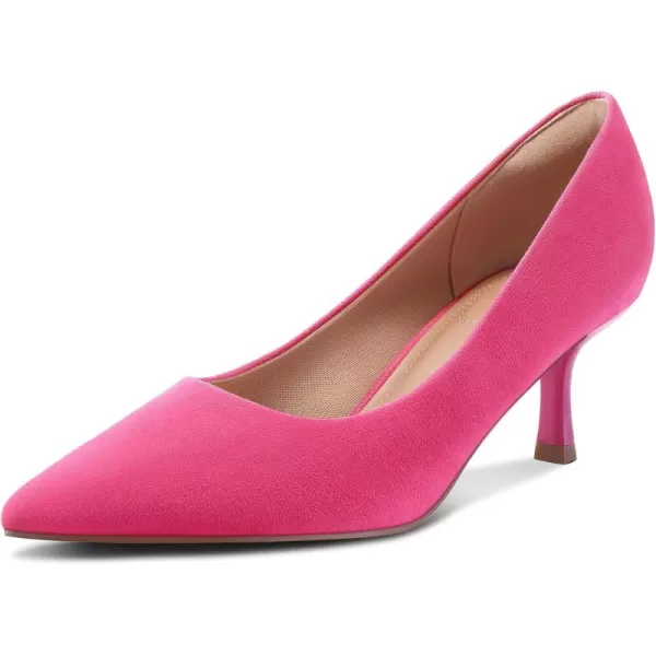 mysoft Womens Pumps 2 inch Kitten Heel Pointed Toe Low Heel Dress ShoesHot Pink