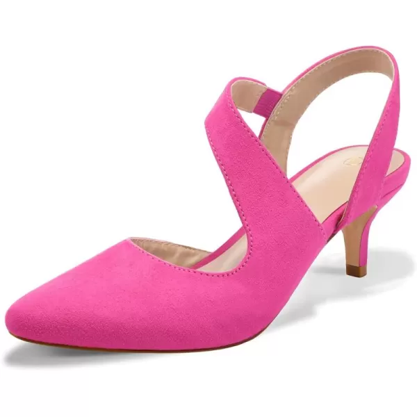 mysoft Womens Pumps Wide Width 2 inch Low HeelHot Pink