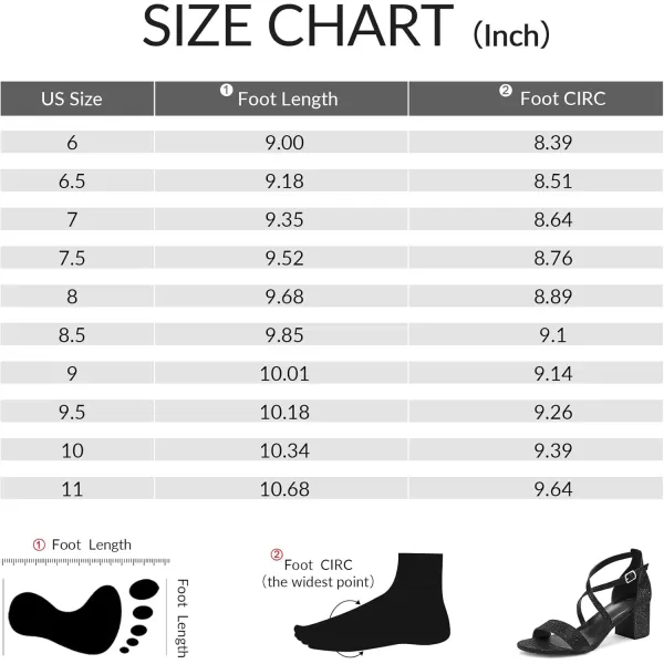 mysoft Womens 225 Inch Low Chunky Heels Dress Pump Open Toe Cross Ankle Strap Wedding Block Heeled SandalsBlackglitter