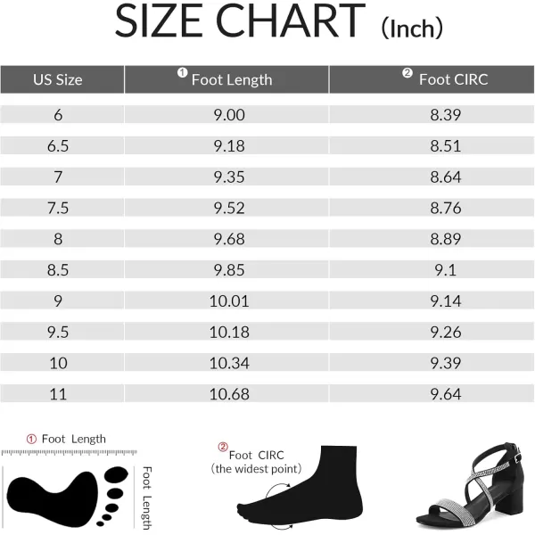 mysoft Womens 225 Inch Low Chunky Heels Dress Pump Open Toe Cross Ankle Strap Wedding Block Heeled SandalsBlackrhinestone