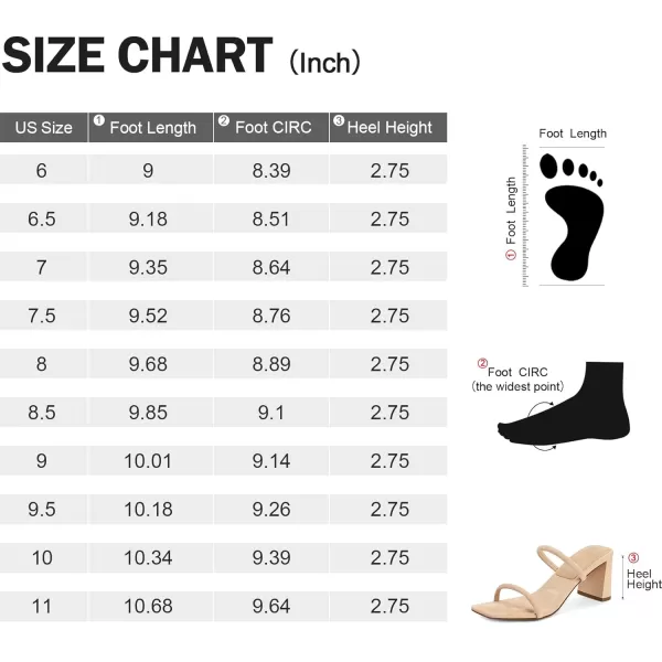 mysoft Womens 3 inch Block Heel Square Toe Sandals Two Straps Mules Backless Slip On Dress ShoesNude