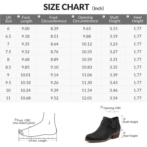 mysoft Womens Ankle Boots Low Chunky Stacked Heel Comfortable Round Toe booties with Side Zipper ShoesBlack Pu