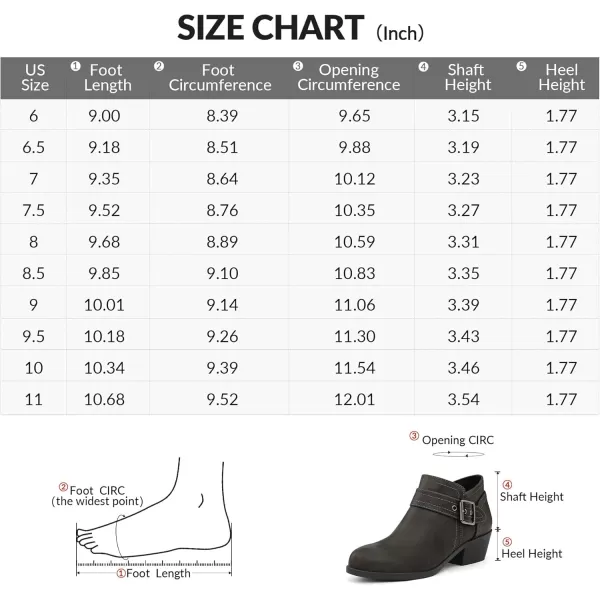 mysoft Womens Ankle Boots Low Chunky Stacked Heel Comfortable Round Toe booties with Side Zipper ShoesGrey Pu