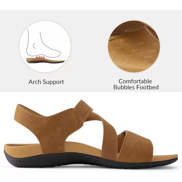 mysoft Womens Arch Support Sandals Orthotic Comfortable Walking Sandals Lightweight Athletic Outdoor Hiking ShoesBrown