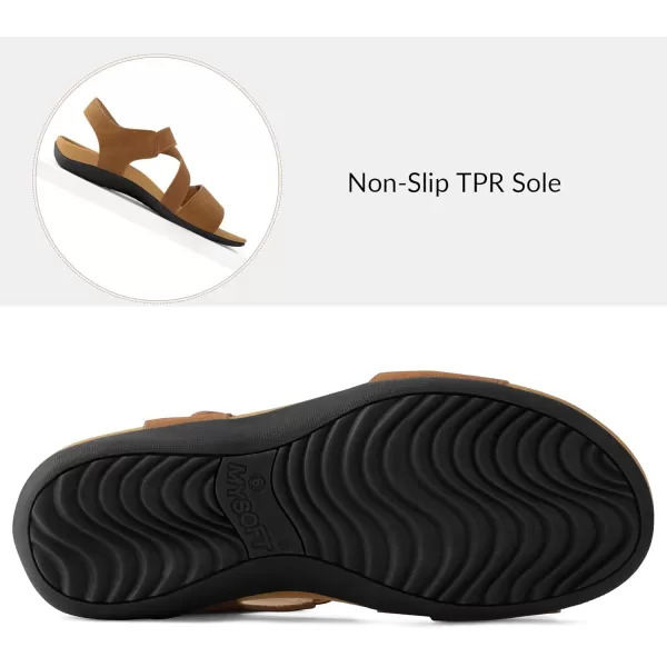 mysoft Womens Arch Support Sandals Orthotic Comfortable Walking Sandals Lightweight Athletic Outdoor Hiking ShoesBrown