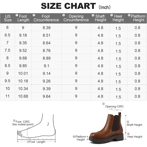 mysoft Womens Chelsea boots Low Heel Slip On Lug Sole Elastic Ankle BootiesBrown