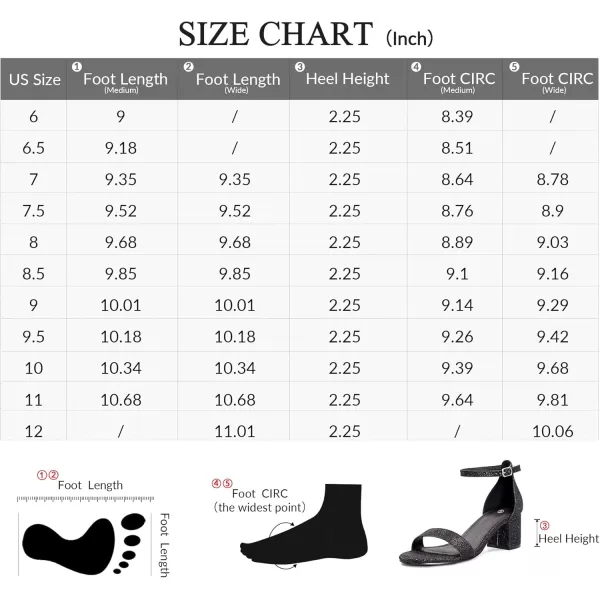 mysoft Womens Chunky Low Heels Open Toe Block Heeled Dress Ankle Strap Pump Wedding SandalsBlack Glitter