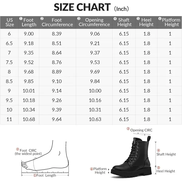 mysoft Womens Combat Boots LaceUp Platform Chunky Low Heel Ankle Booties Side Zipper ShoesBlack