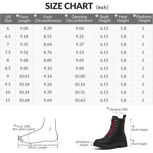 mysoft Womens Combat Boots LaceUp Platform Chunky Low Heel Ankle Booties Side Zipper ShoesRed Black