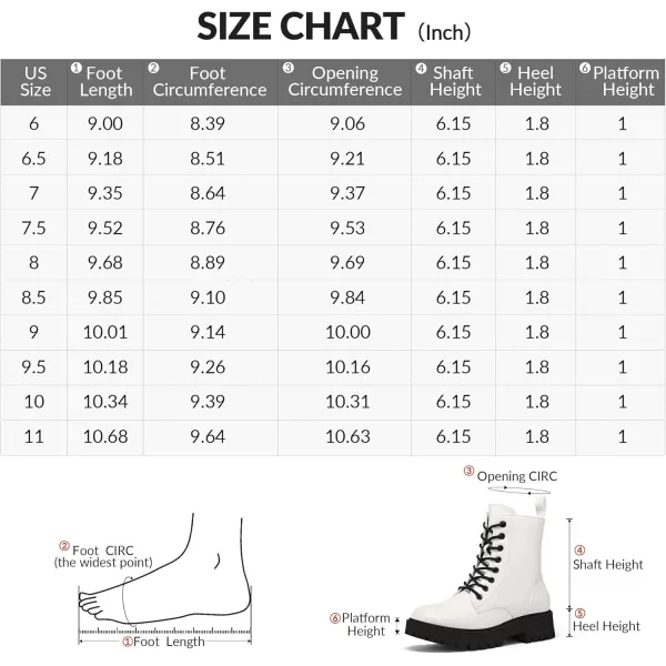 mysoft Womens Combat Boots LaceUp Platform Chunky Low Heel Ankle Booties Side Zipper ShoesWhite