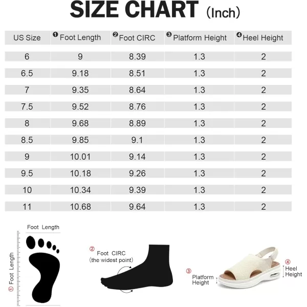 mysoft Womens Comfortable Air Cushion Support Walking Sandals Breathable Knit Slingback Platform ShoesBeige