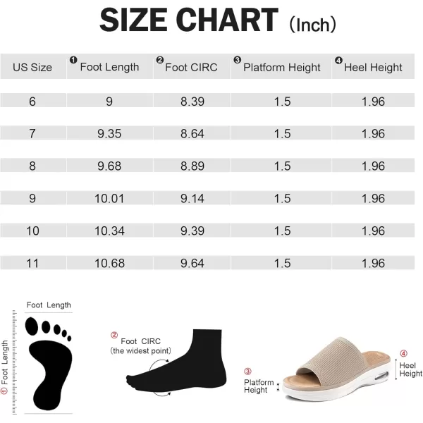 mysoft Womens Comfortable Slide Sandals Air Cushion Knit Slip On Wedge Lightweight Walking Sandals Platform Summer ShoesBeige