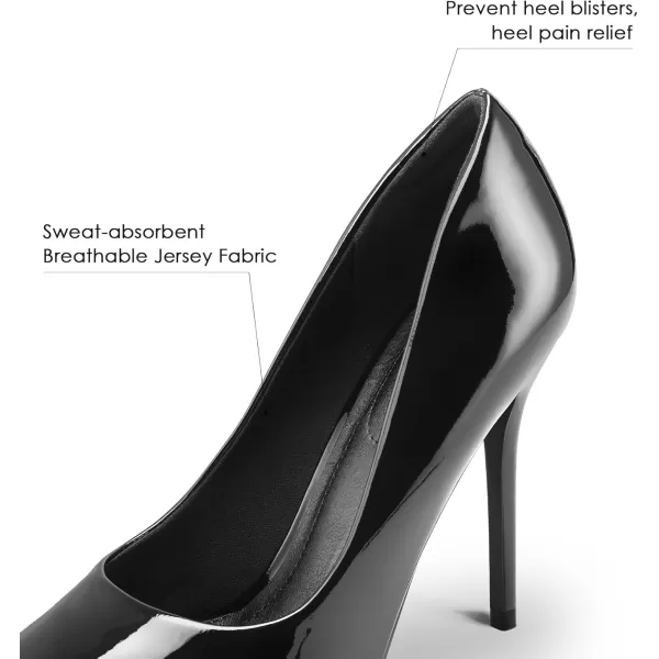 mysoft Womens High Heels Pumps Closed Pointed Toe Stiletto 4IN Heels Dress Wedding ShoesBlack Patent