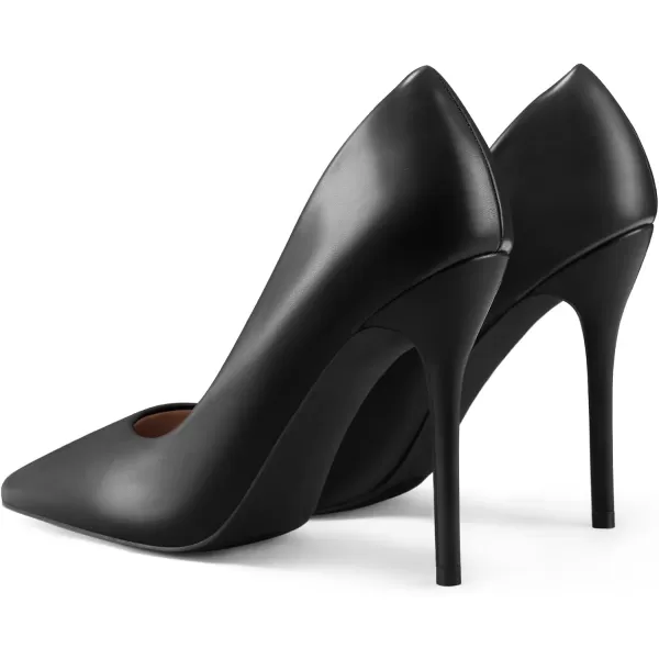 mysoft Womens High Heels Pumps Closed Pointed Toe Stiletto 4IN Heels Dress Wedding ShoesBlack Pu