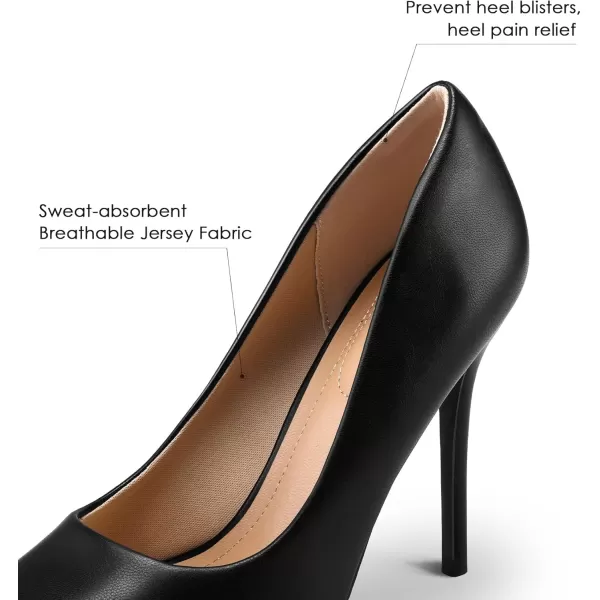 mysoft Womens High Heels Pumps Closed Pointed Toe Stiletto 4IN Heels Dress Wedding ShoesBlack Pu