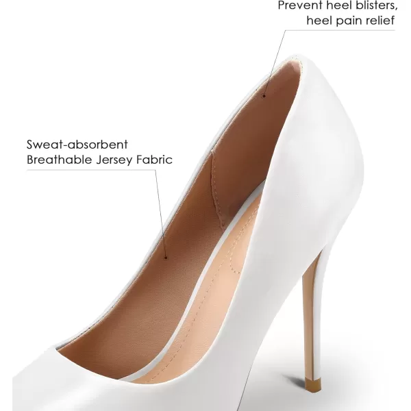 mysoft Womens High Heels Pumps Closed Pointed Toe Stiletto 4IN Heels Dress Wedding ShoesWhite Pu