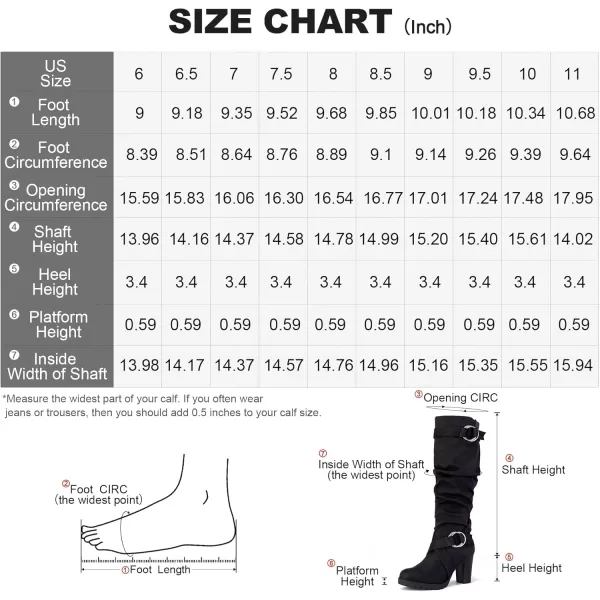 mysoft Womens Knee High Boots Fashion Chunky Block Heel Warm Winter Boots with Side ZippersBlack Suede