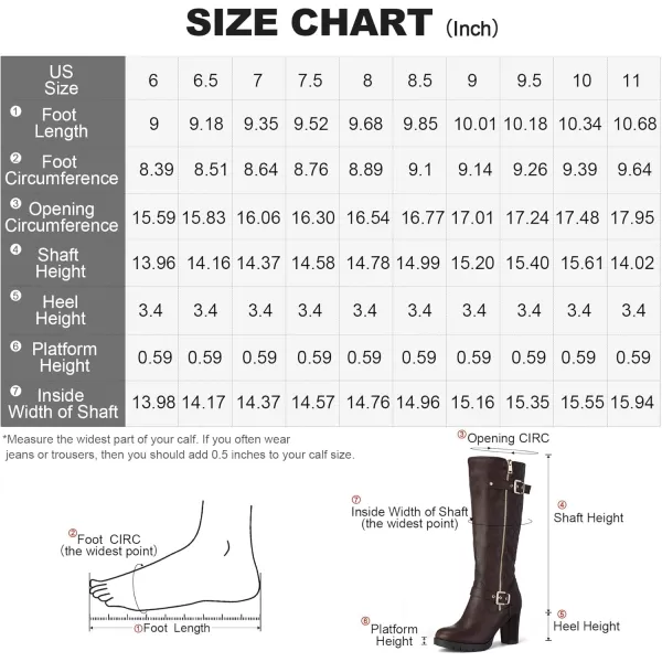 mysoft Womens Knee High Boots Fashion Chunky Block Heel Warm Winter Boots with Side ZippersCoffee Pu