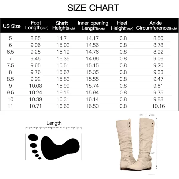 mysoft Womens Knee High Boots Flat Warm Fall Boots with Side ZipperBeige