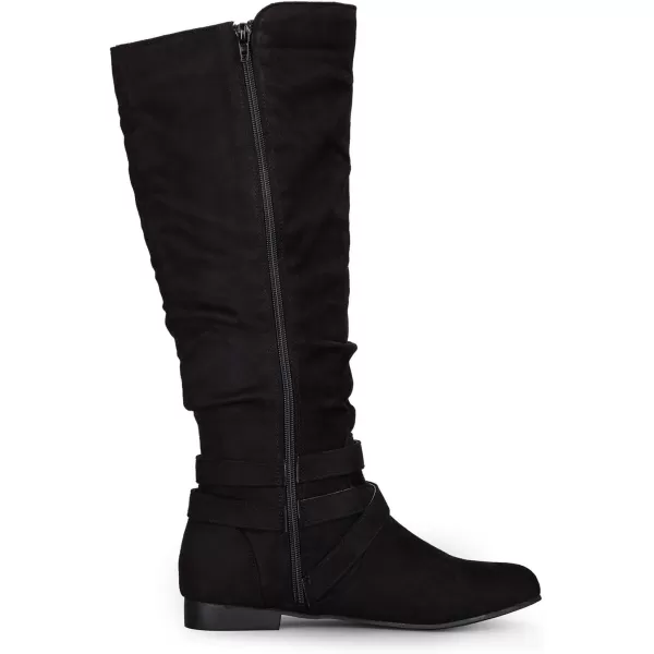 mysoft Womens Knee High Boots Flat Warm Fall Boots with Side ZipperBlack