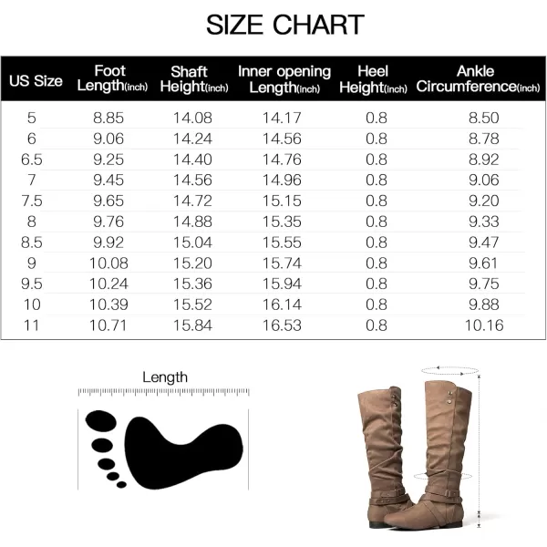 mysoft Womens Knee High Boots Flat Warm Fall Boots with Side ZipperBrown