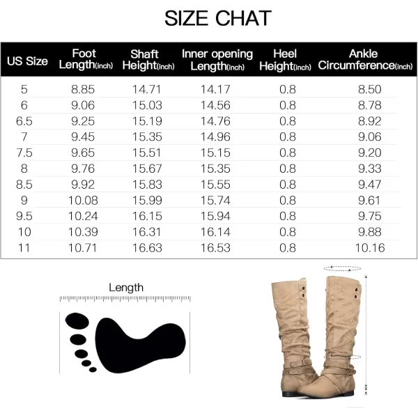mysoft Womens Knee High Boots Flat Warm Fall Boots with Side ZipperTaupe