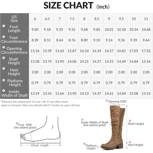 mysoft Womens Knee High Boots Side Zipper Lug Sole 2 Inch Stacked Chunky Heel BootsTan