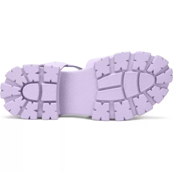 mysoft Womens Platform Chunky Sandals Lug Sole Open Toe with Buckle Ankle StrapPurple