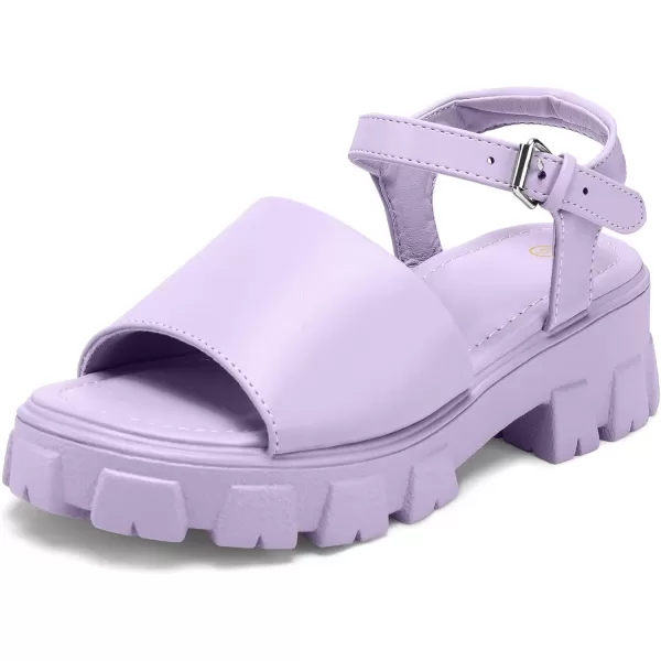 mysoft Womens Platform Chunky Sandals Lug Sole Open Toe with Buckle Ankle StrapPurple