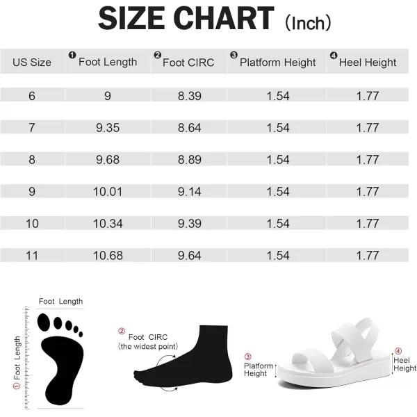 mysoft Womens Platform Wedges Sandals Slingback Lightweight Elastic Ankle Strap Low Wedges Walking Sandals Comfortable Slip On Casual ShoesWhite