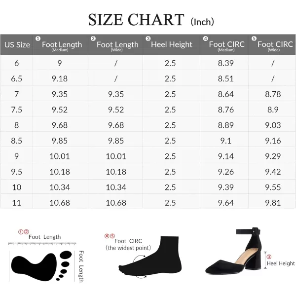 mysoft Womens Pointed Toe Low Chunky Heels Closed Toe Ankle Strap Dress Pump Shoes  Available in Wide SizesBlack Suede