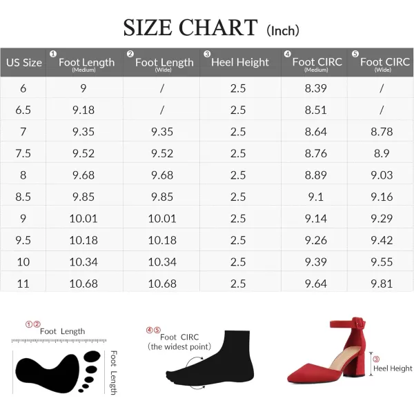 mysoft Womens Pointed Toe Low Chunky Heels Closed Toe Ankle Strap Dress Pump Shoes  Available in Wide SizesRed Suede
