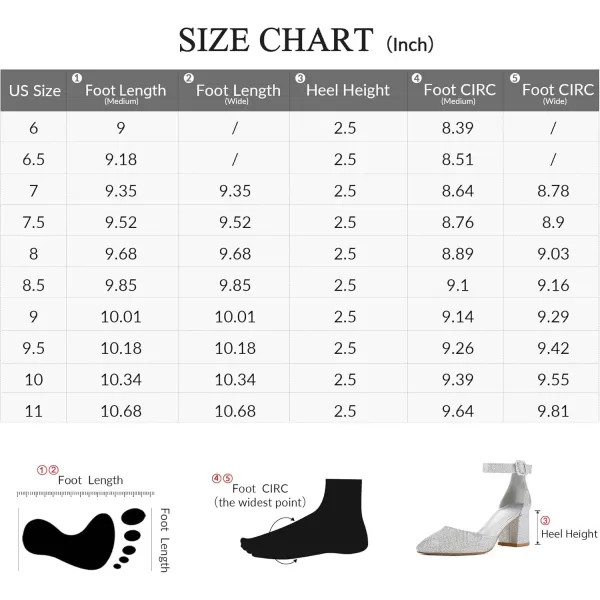 mysoft Womens Pointed Toe Low Chunky Heels Closed Toe Ankle Strap Dress Pump Shoes  Available in Wide SizesSilver