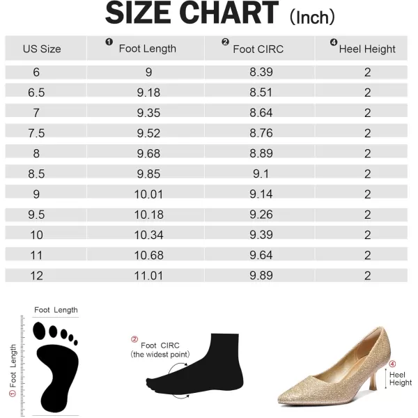 mysoft Womens Pumps 2 inch Kitten Heel Pointed Toe Low Heel Dress ShoesGold