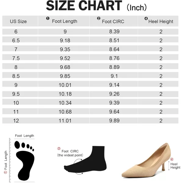 mysoft Womens Pumps 2 inch Kitten Heel Pointed Toe Low Heel Dress ShoesNude