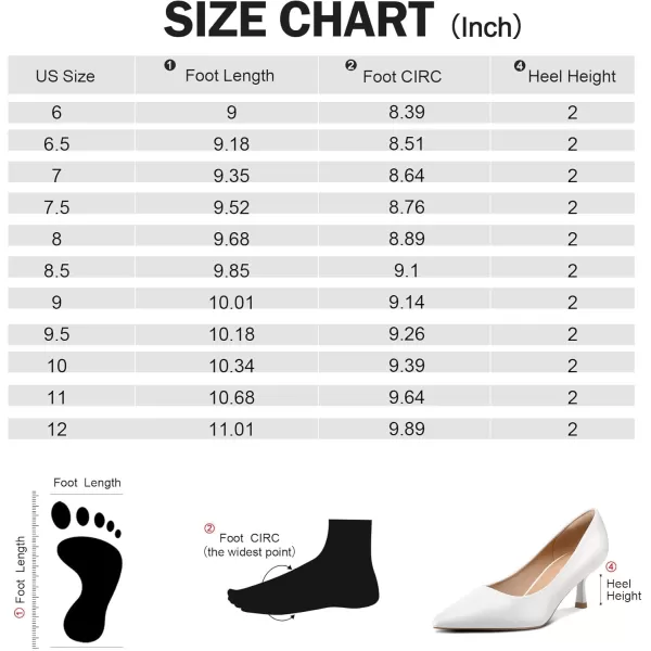 mysoft Womens Pumps 2 inch Kitten Heel Pointed Toe Low Heel Dress ShoesWhite Pu