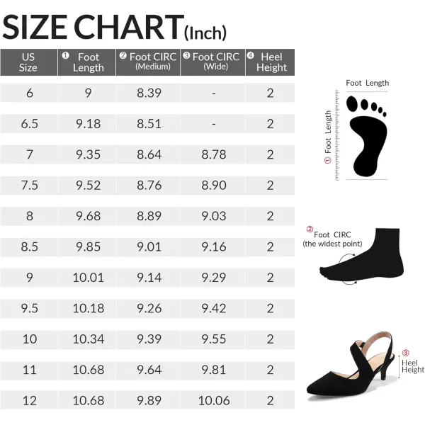 mysoft Womens Pumps 2 inch Low Heel Pointed Toe Slingback Wedding Party Dress Shoes MediumWide WidthBlack