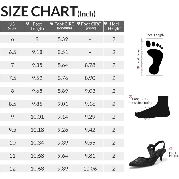 mysoft Womens Pumps 2 inch Low Heel Pointed Toe Slingback Wedding Party Dress Shoes MediumWide WidthBlack Glitter