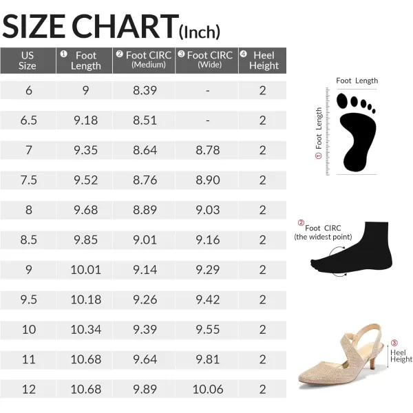 mysoft Womens Pumps 2 inch Low Heel Pointed Toe Slingback Wedding Party Dress Shoes MediumWide WidthGold