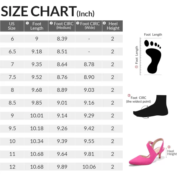 mysoft Womens Pumps 2 inch Low Heel Pointed Toe Slingback Wedding Party Dress Shoes MediumWide WidthHot Pink